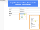 Google Docs Dropdown Menu, Project Tracker Table Templates, and @ Shortcuts #edtech #quicktip #googleforedu #productivity #googledocs #googletips￼