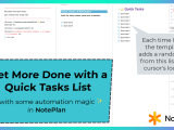 Get More Done with a Quick Tasks List  ✨with some automation magic in NotePlan✨ #productivity